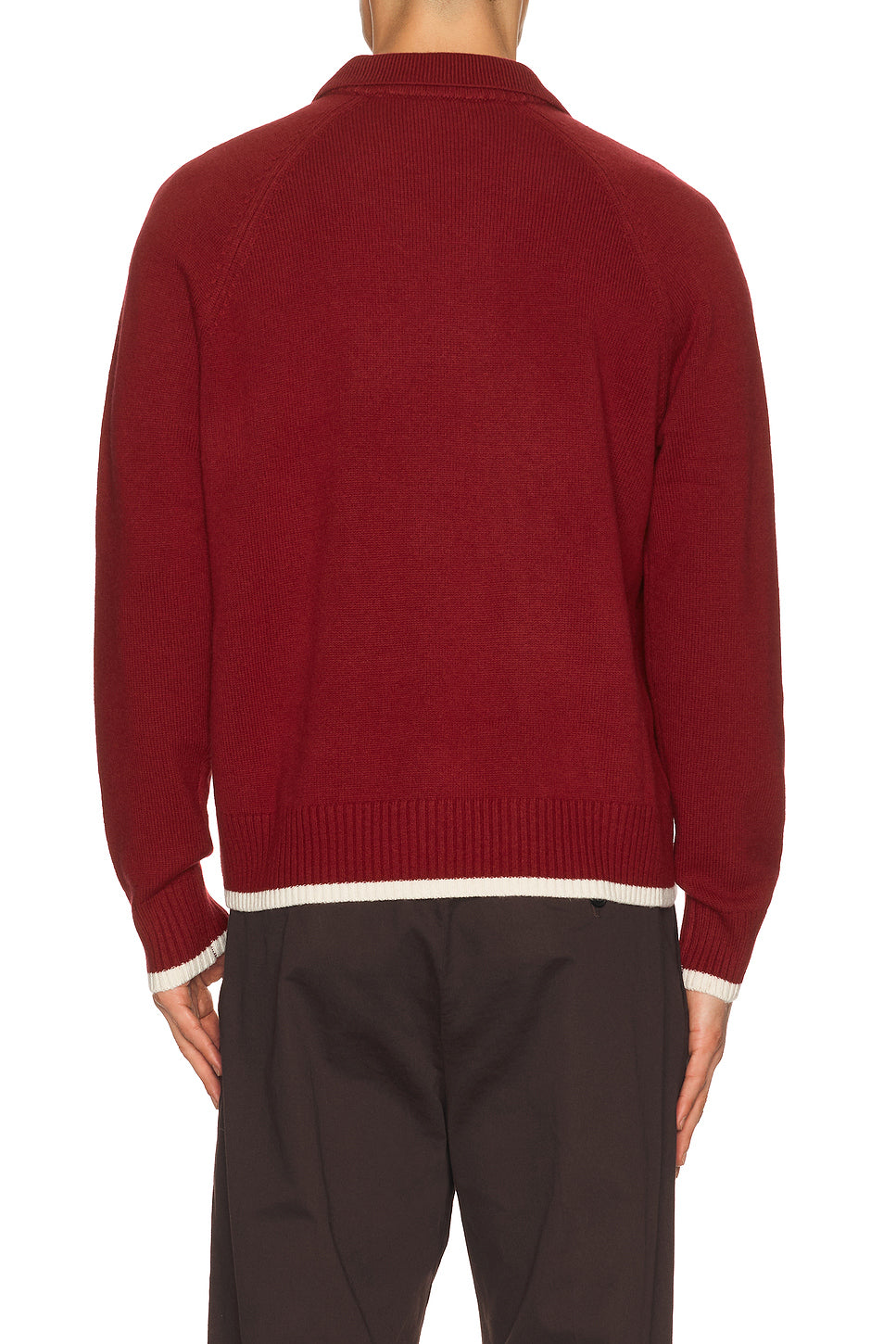Palm Tree Knit Loose V Neck Polo
