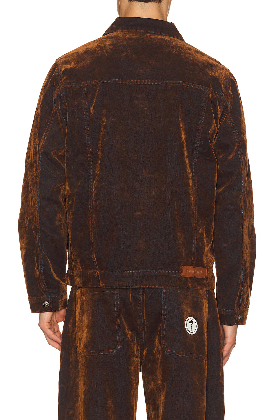Palm Tree Flock Denim Jacket