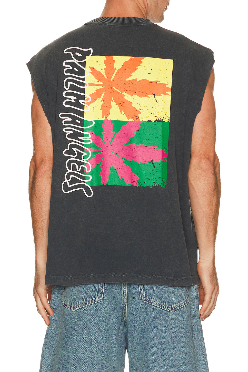 Palm Leaf Distressed Tank