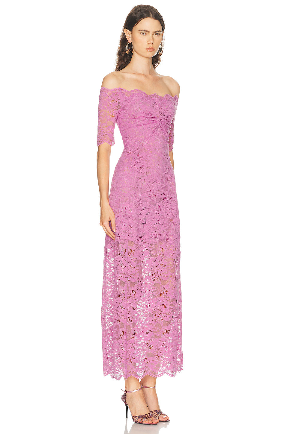 Off The Shoulder Lace Maxi Dress