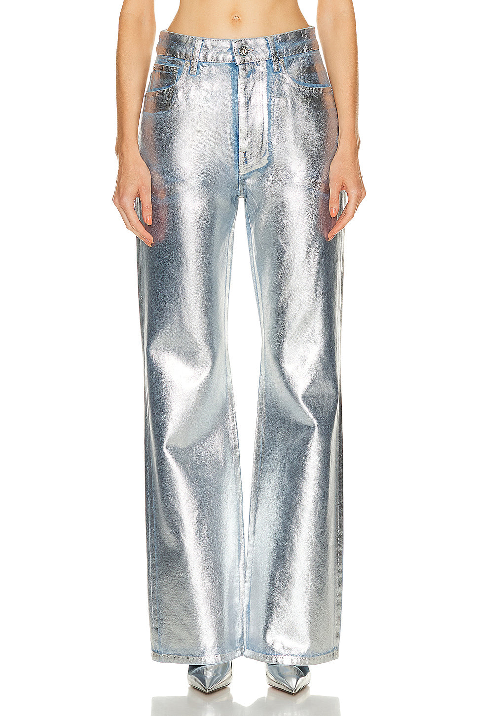 Metallic Wide Leg Pant