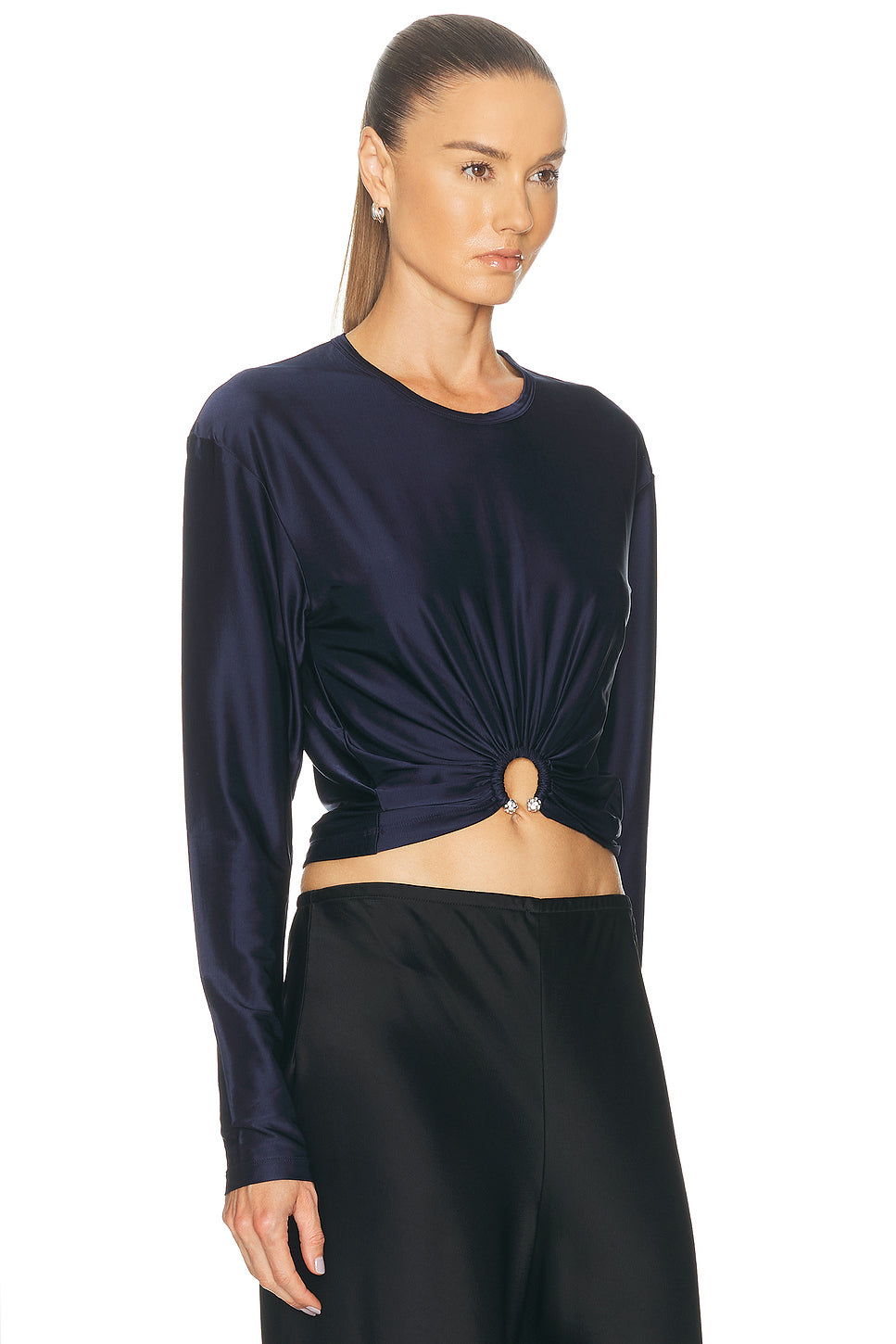 Draped Long Sleeve Top