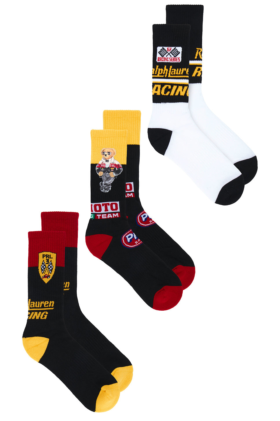 RL Moto Bear Crew Socks 3-Pack Giftbox