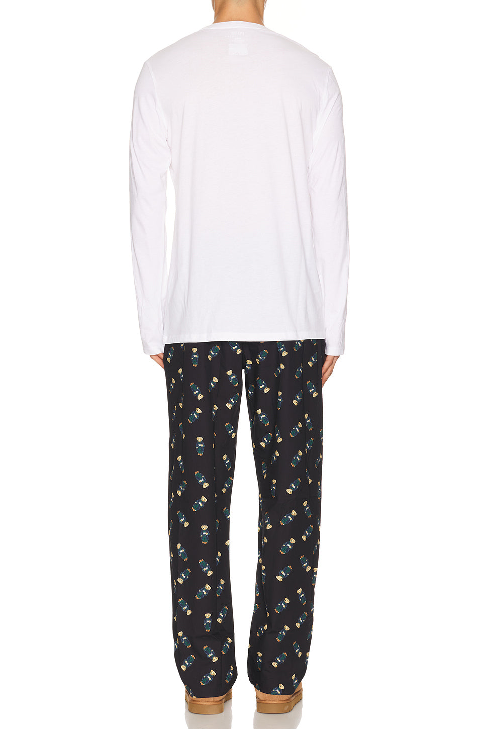 Long Sleeve Crew & Woven Pj Pant Bear Set
