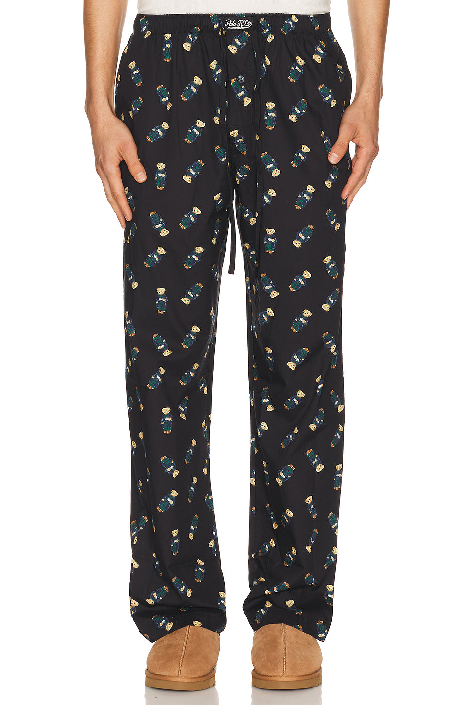 Long Sleeve Crew & Woven Pj Pant Bear Set