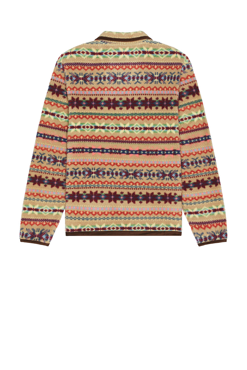 Long Sleeve Printed Vintage Fleece Snap Mockneck Pullover