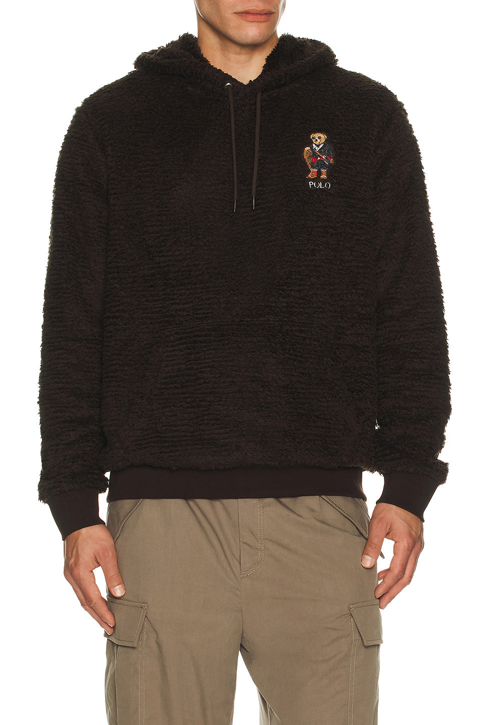 Long Sleeve Curly Hi-Pile Novelty Holiday Bear Hoodie