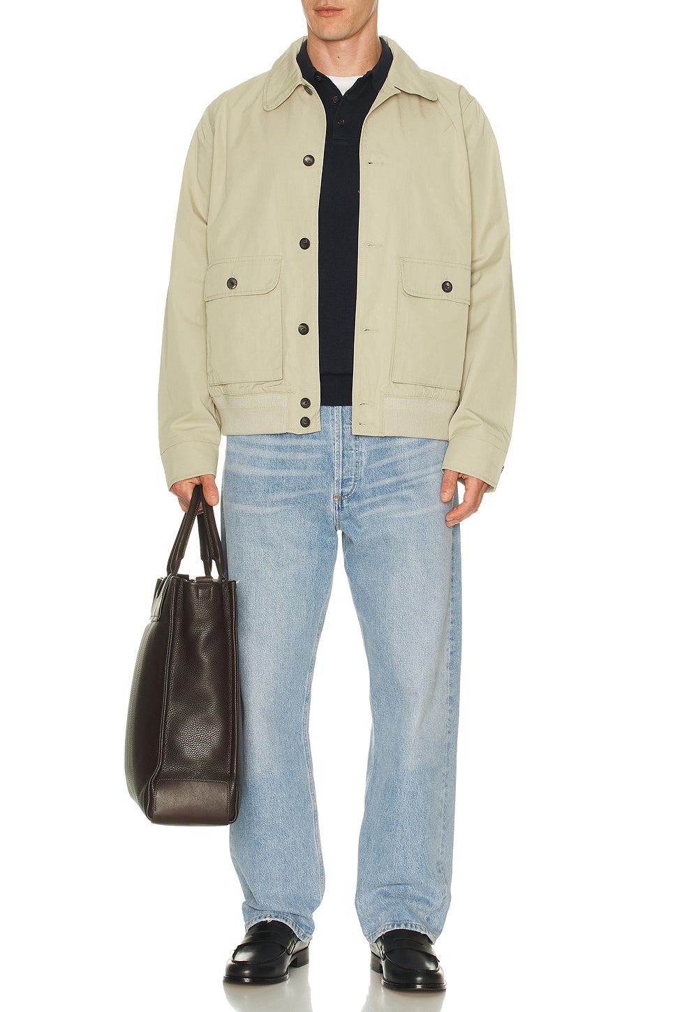 Short Sleeve Cotton Placket Pullover Sweater
