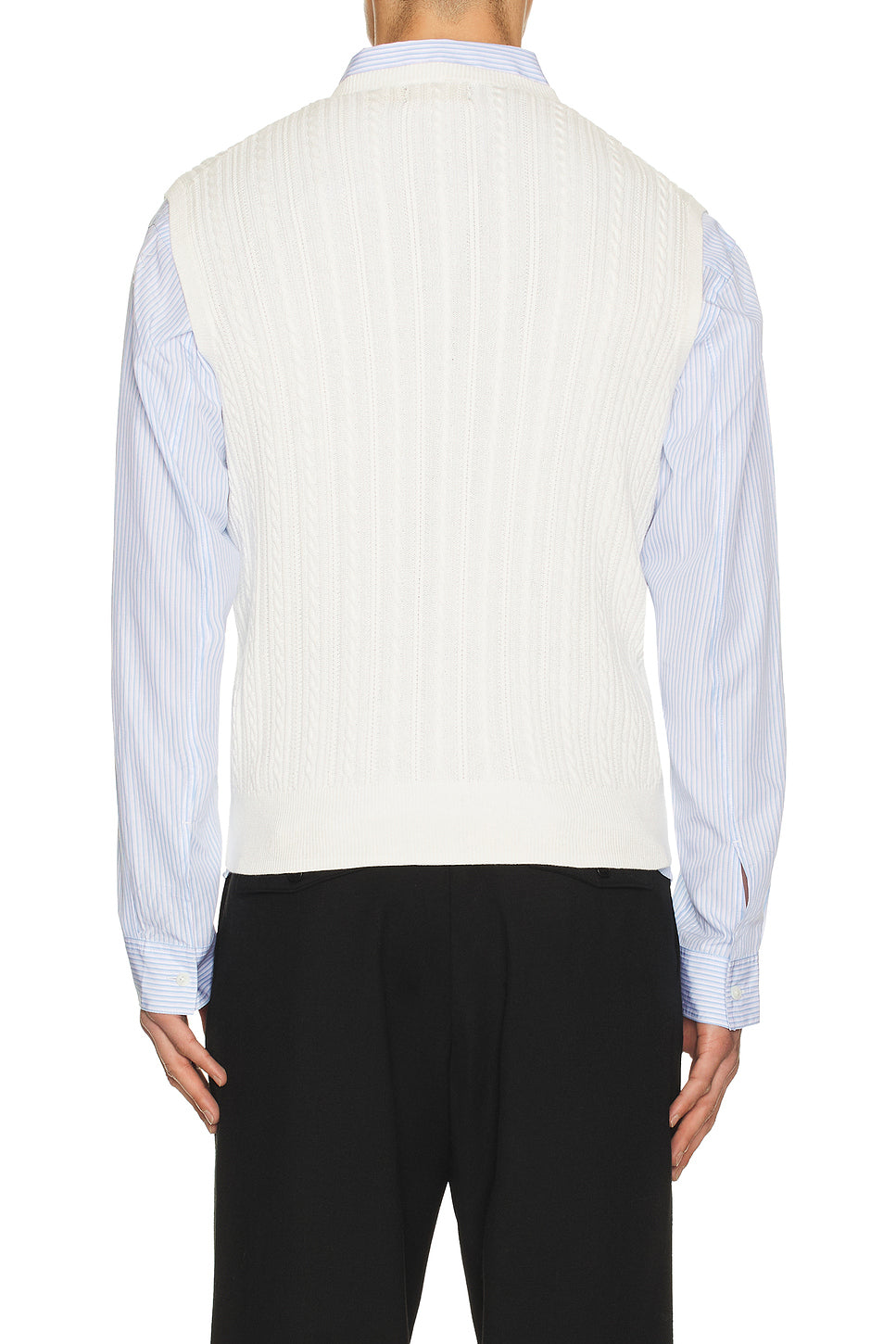 Sleeveless Featherweight Cable Knit V-Neck Sweater Vest