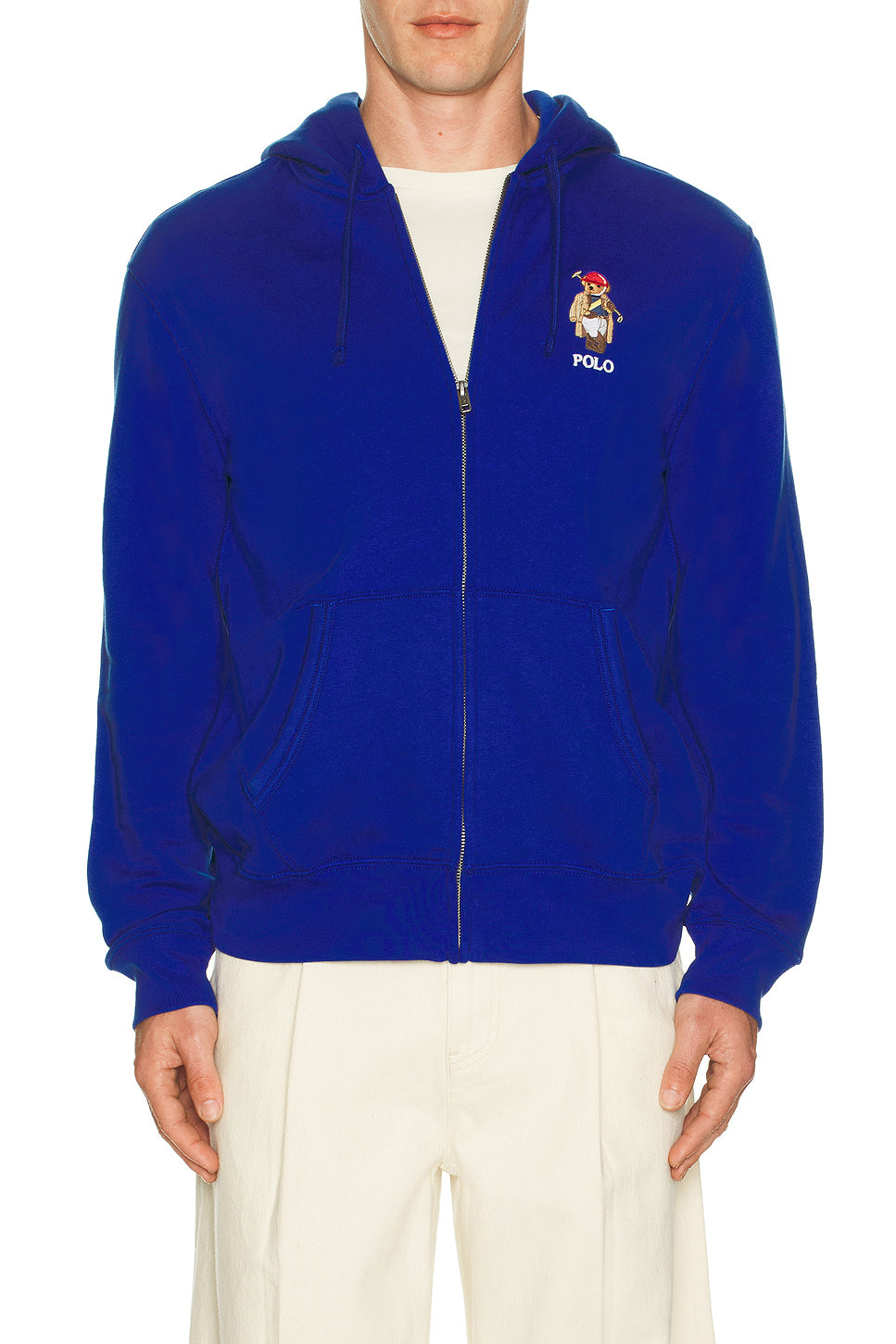 Novelty Polo Society Bear Full-zip Hooded Sweatshirt