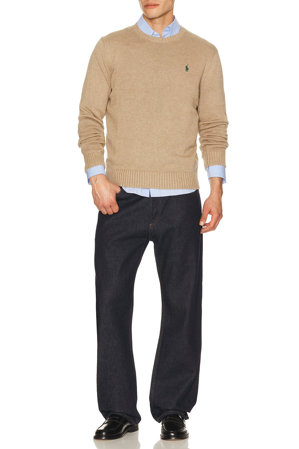 Cotton Shaker Knit Crewneck Sweater