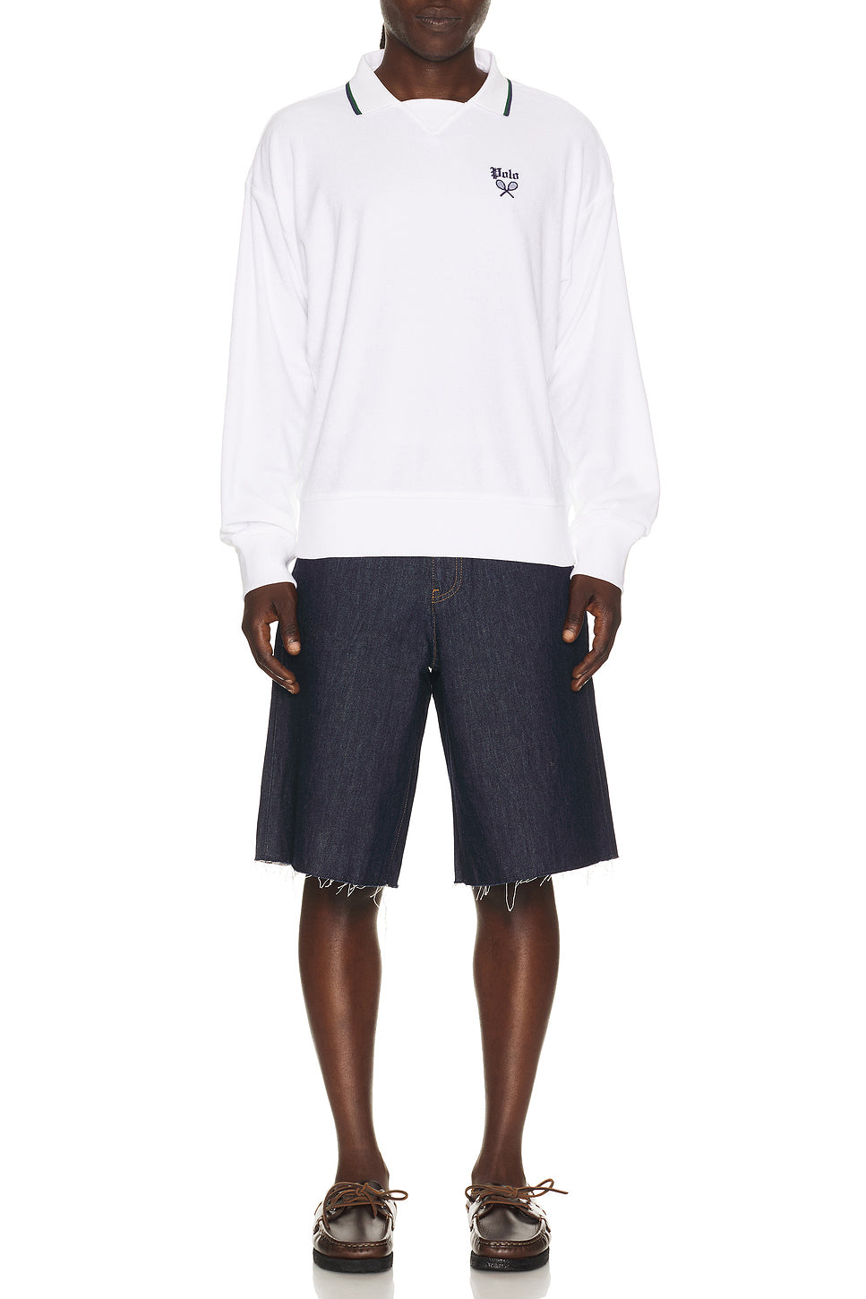 Lightweight Terry Tennis Logo Polo Sweatshirt
