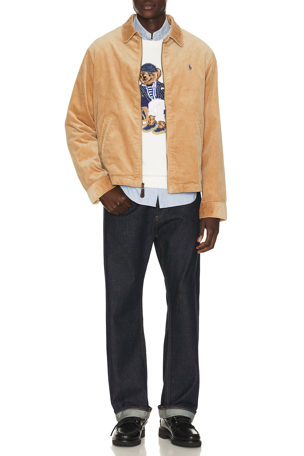 Linen Cotton Novelty Newport Bear Crewneck Sweater