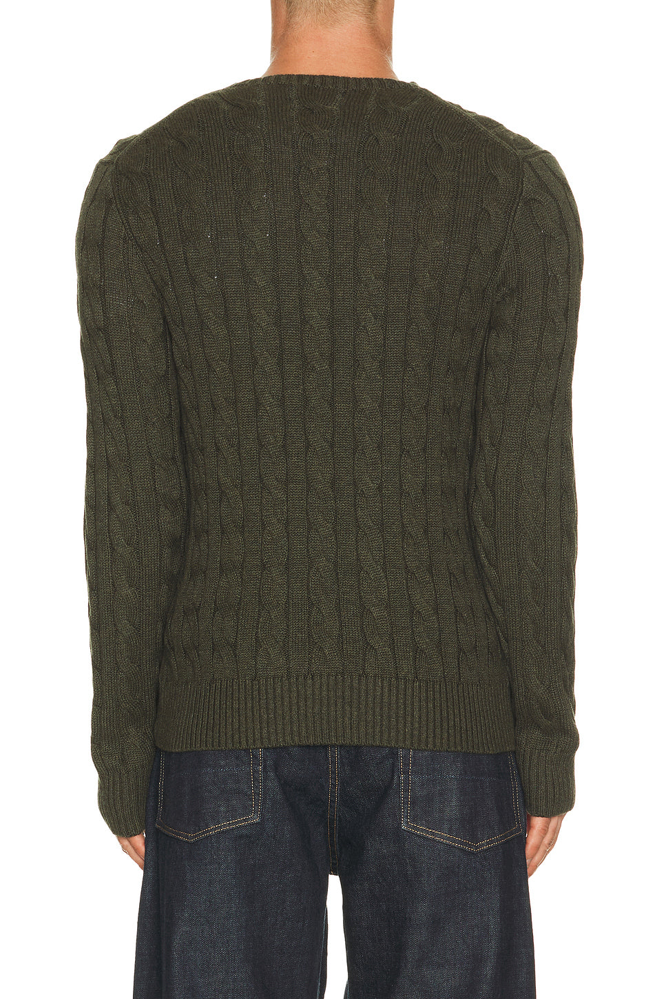 Cotton Cable Knit Crewneck Sweater