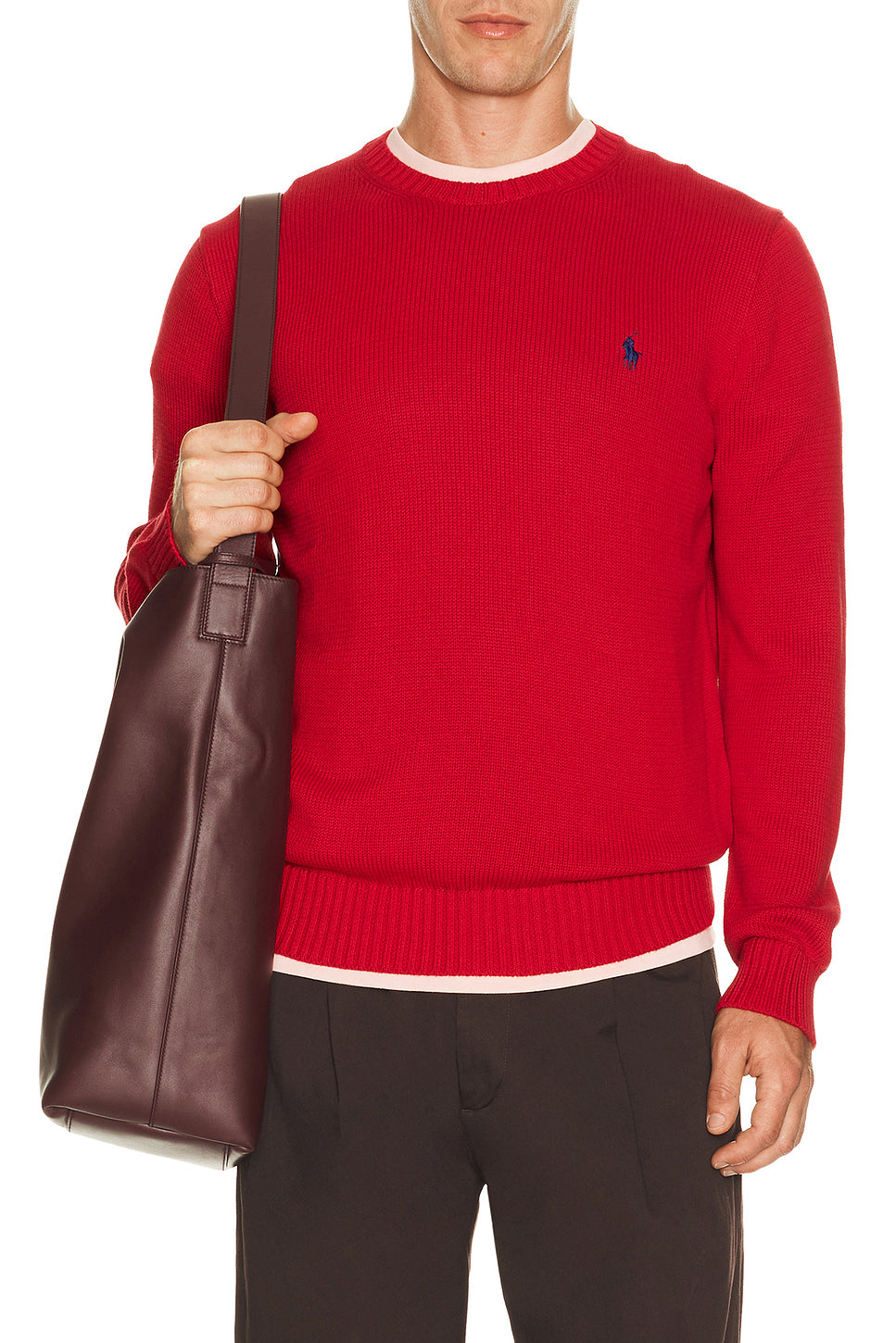Cotton Shaker Knit Crewneck Sweater