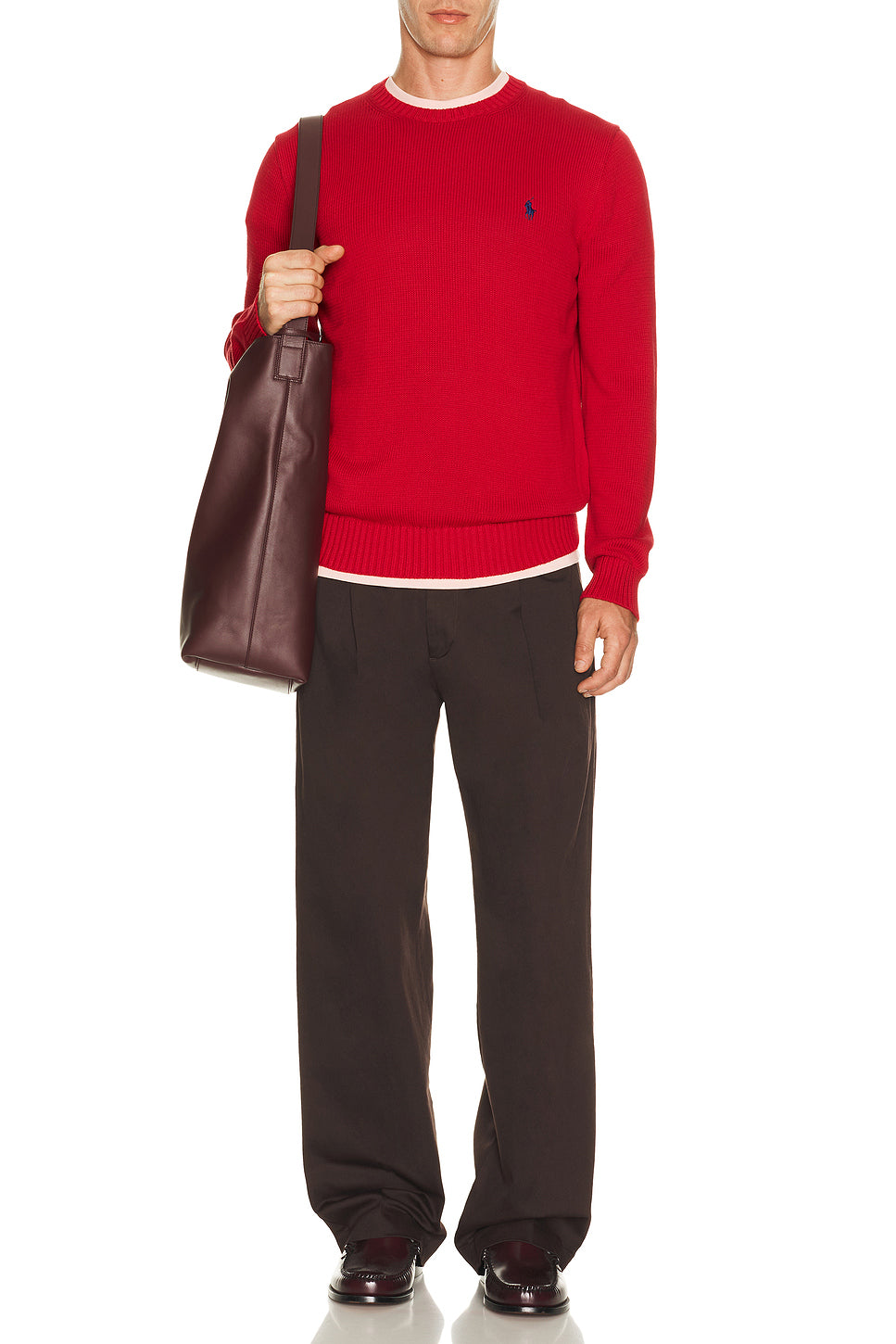 Cotton Shaker Knit Crewneck Sweater