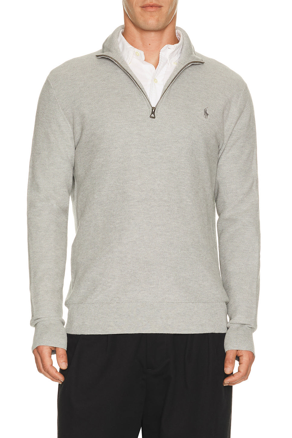 Cotton 1/2 Zip Pullover Sweater