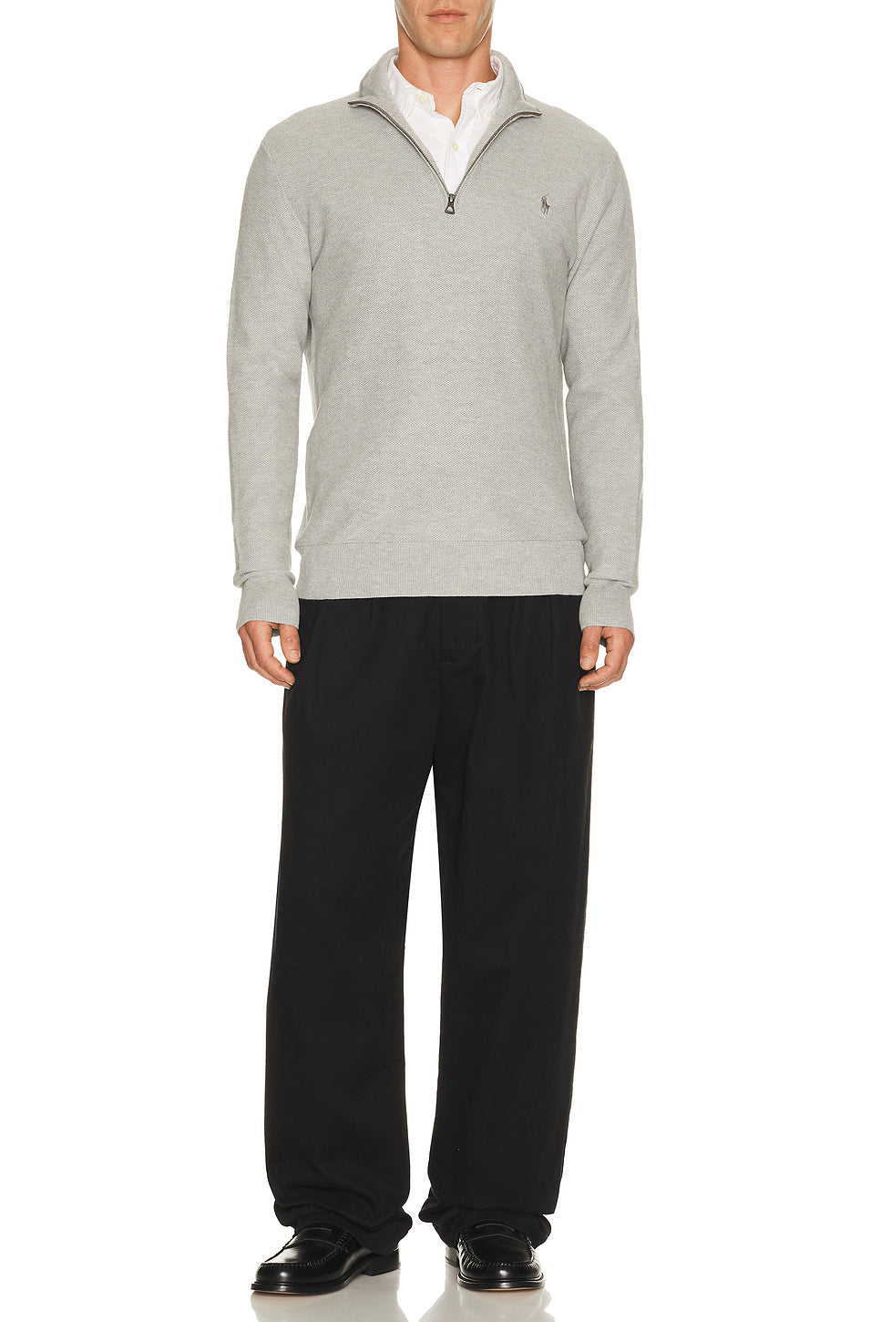 Cotton 1/2 Zip Pullover Sweater