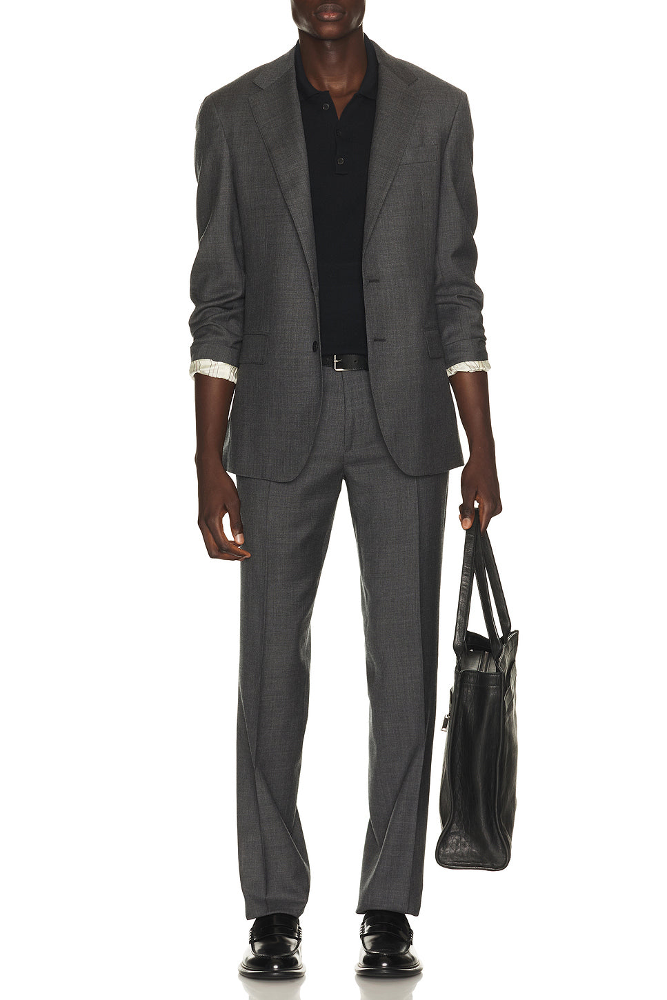 2-buton Single Breasted Sharkskin 2-piece Suit