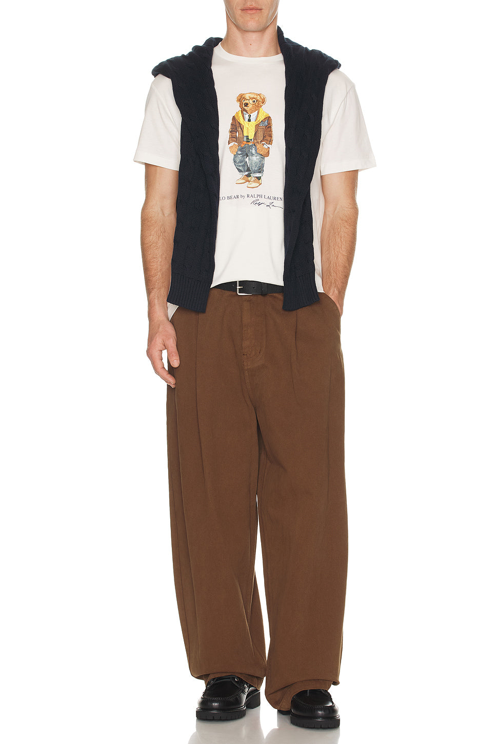 Short Sleeve Graphic Novelty Bear T-Shirt