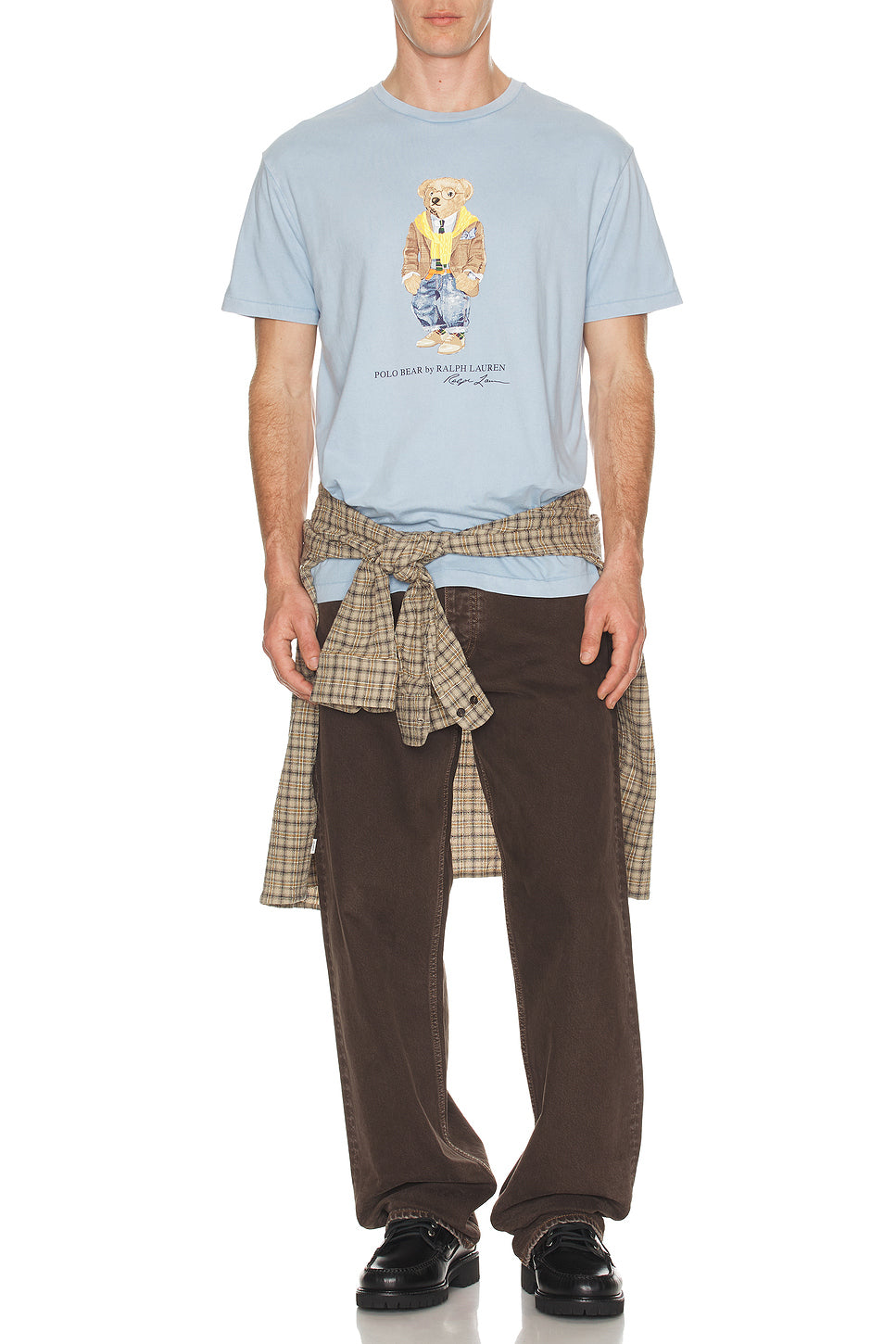 Short Sleeve Resin Washed Graphic Novelty Heritage Bear T-Shirt