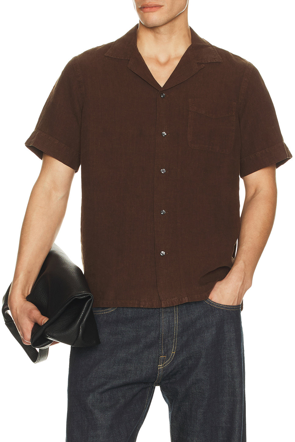 Short Sleeve Garment Dyed Linen Sport Shirt