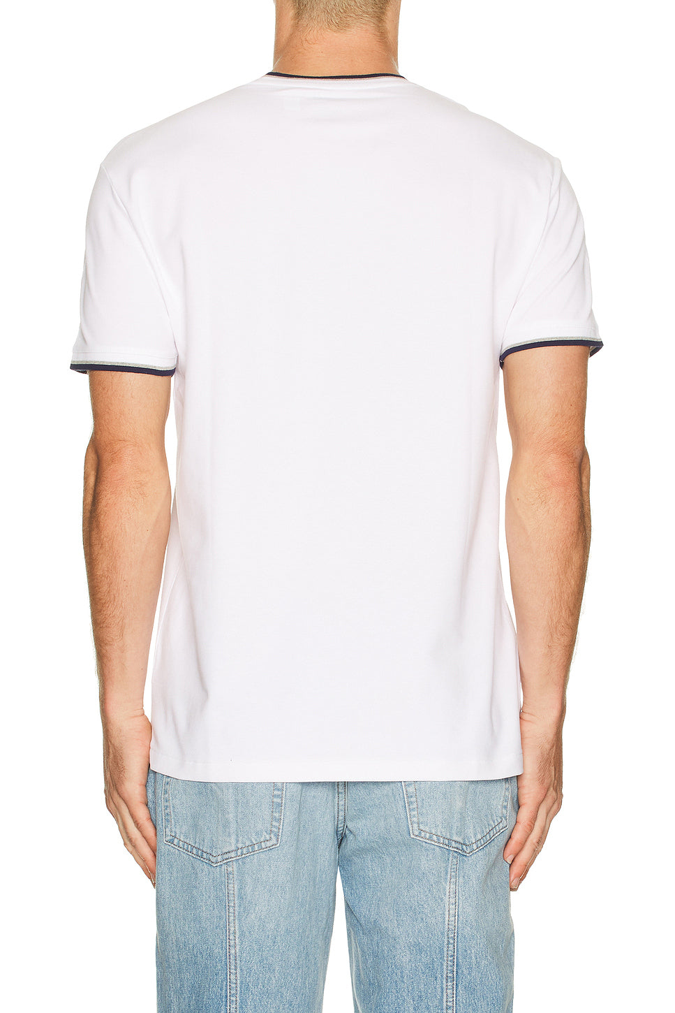 Short Sleeve Stretch Mesh Crewneck Tee W Tipping Collar