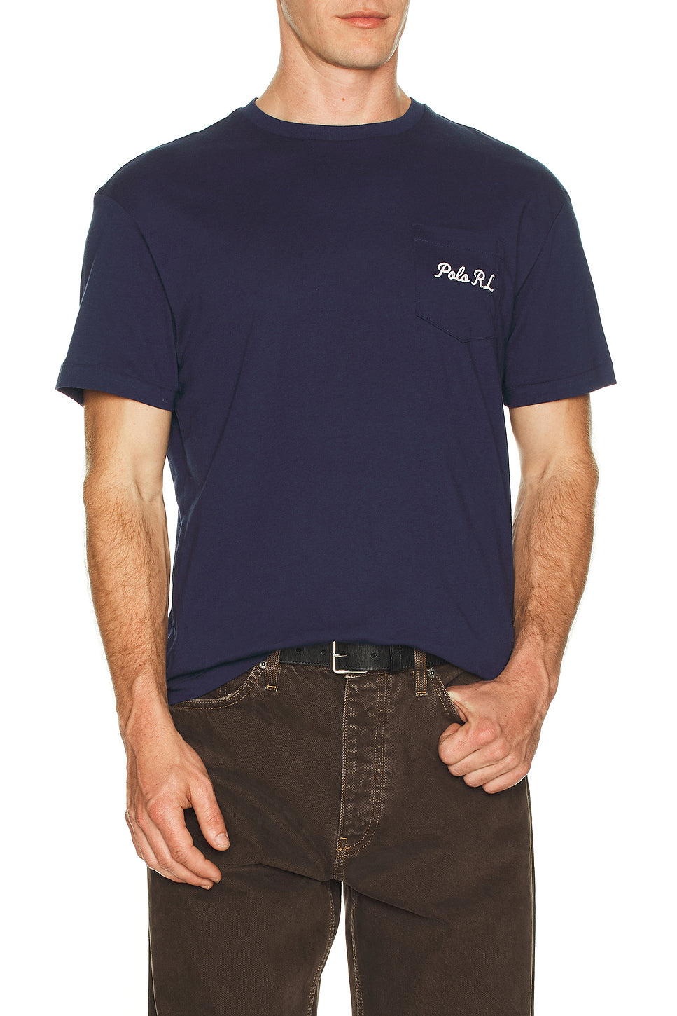 Short Sleeve Jersey Knit Novelty Polo Society Bear Tee W Pocket