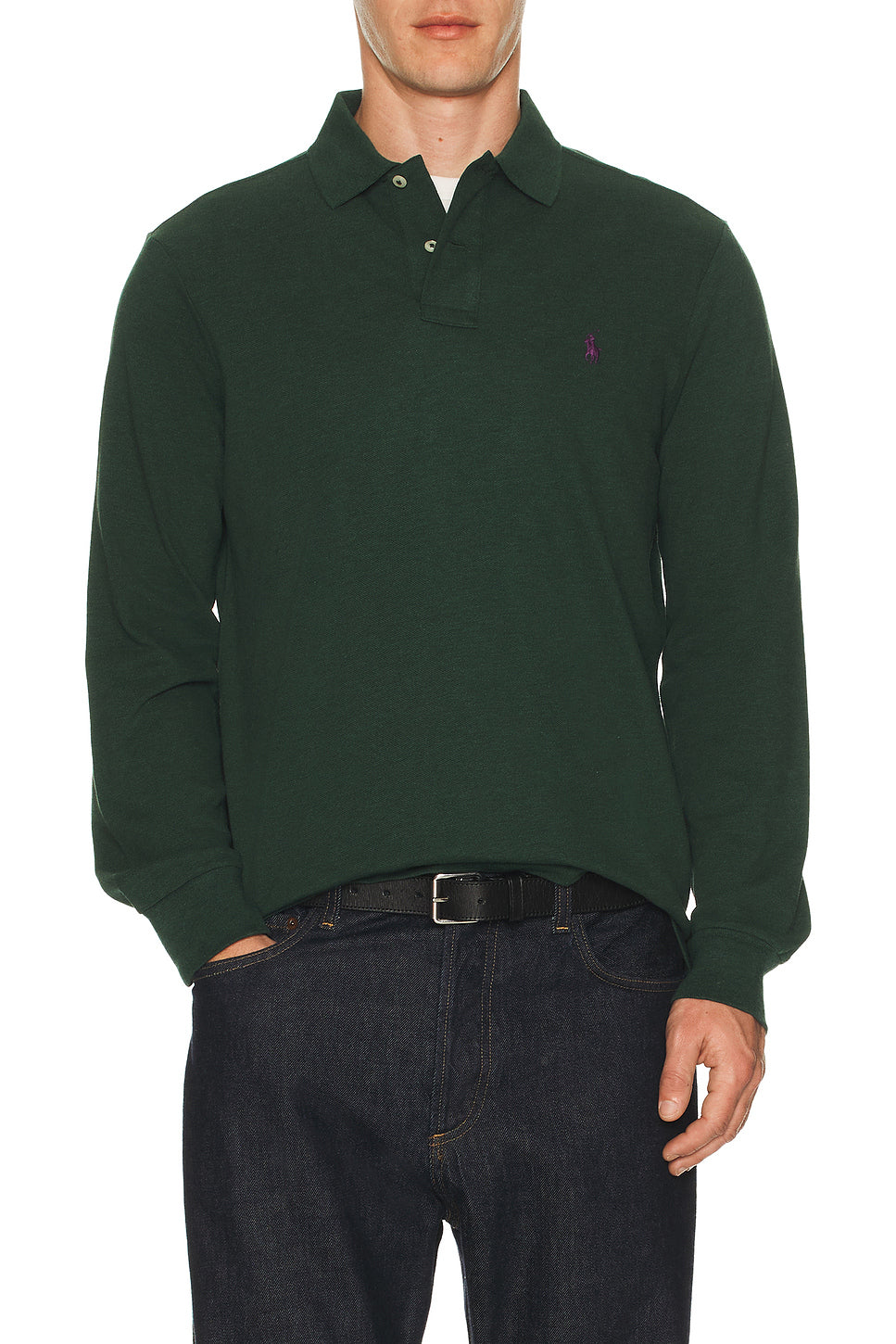 Long Sleeve Mesh Polo