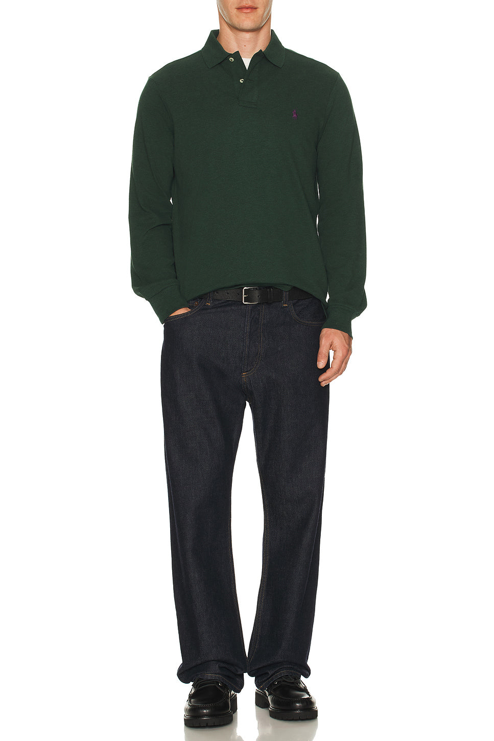 Long Sleeve Mesh Polo
