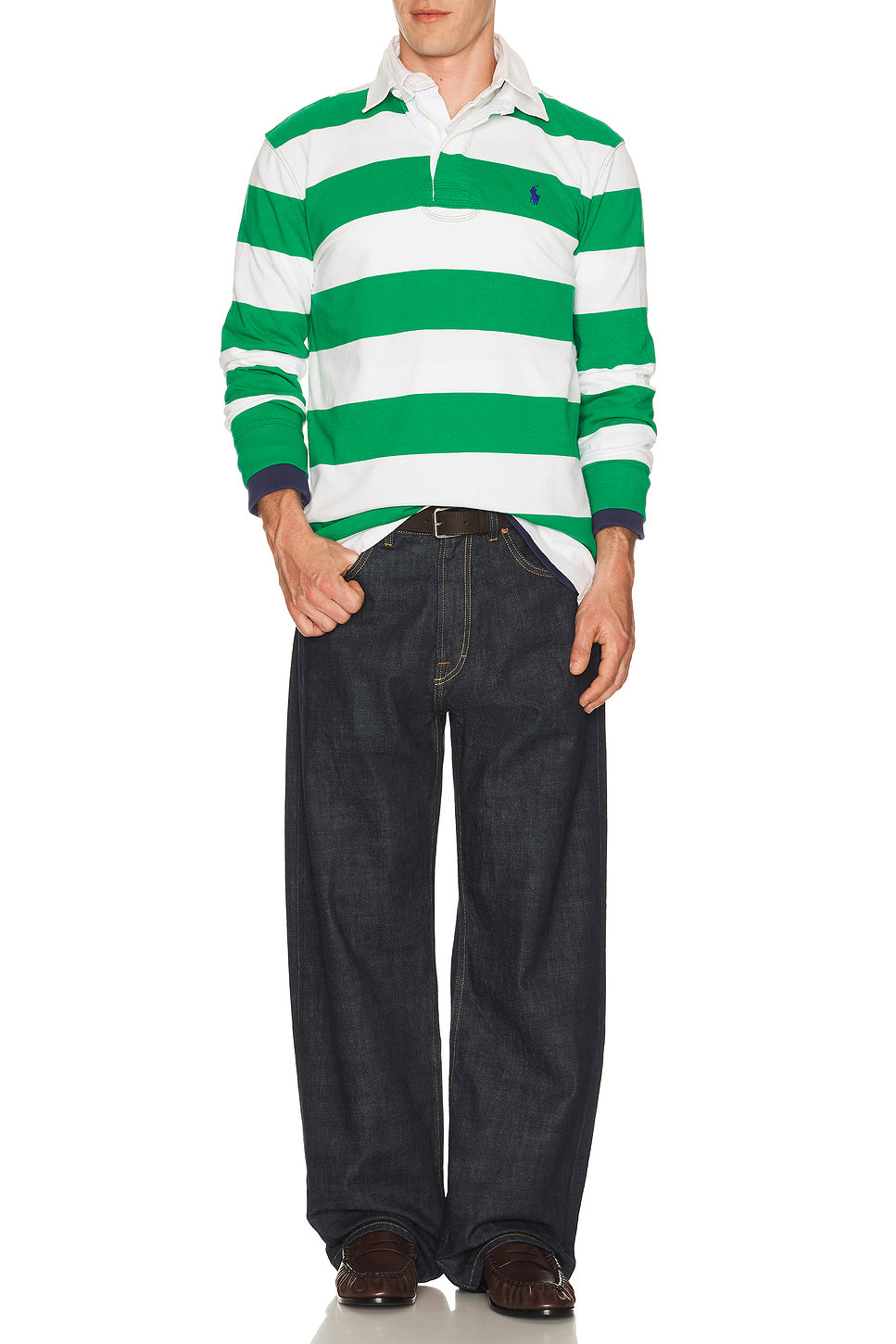 Long Sleeve Iconic Stripe Rugby Polo