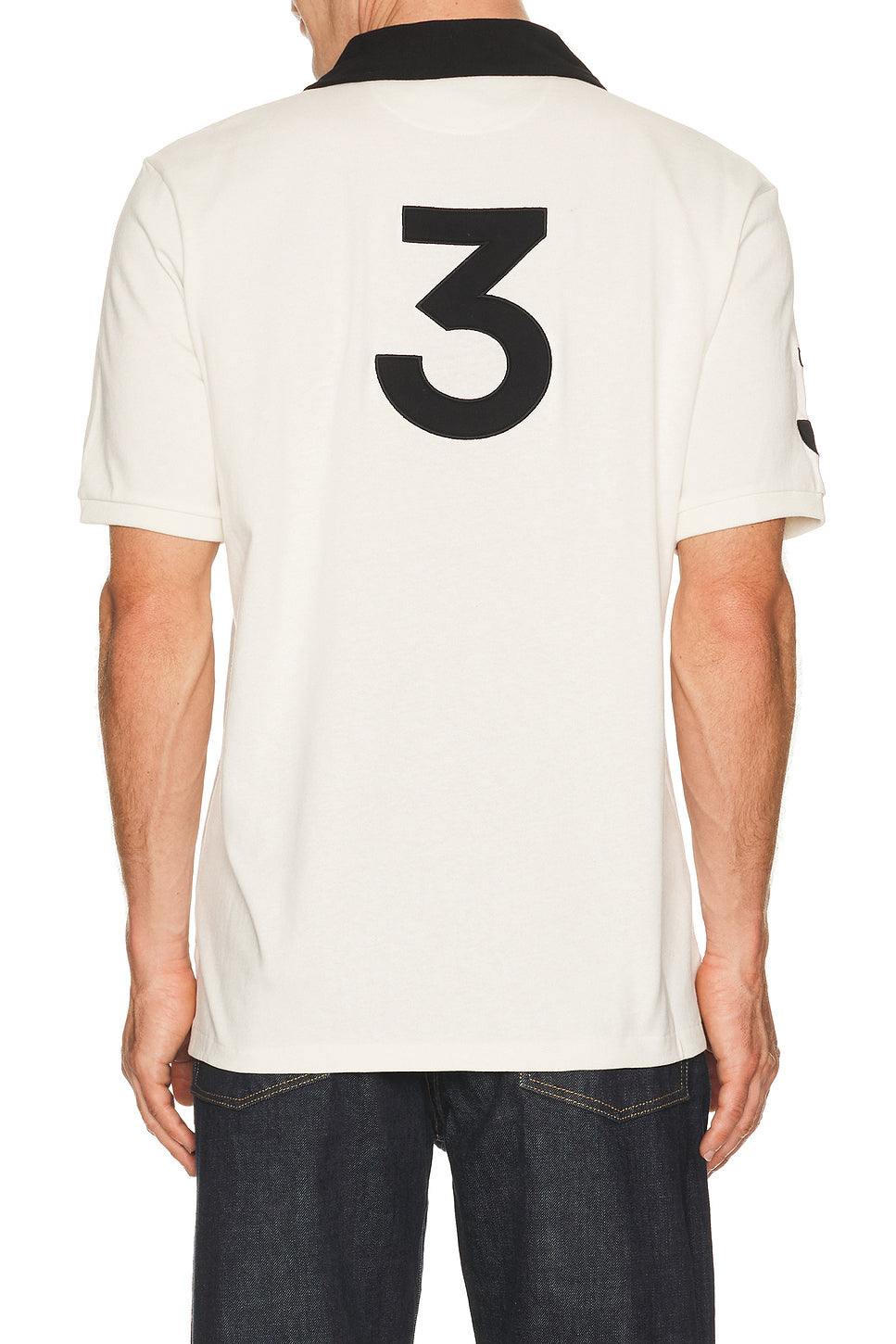 Short Sleeve Jersey Knit Crest Logo Johnny Collar Polo