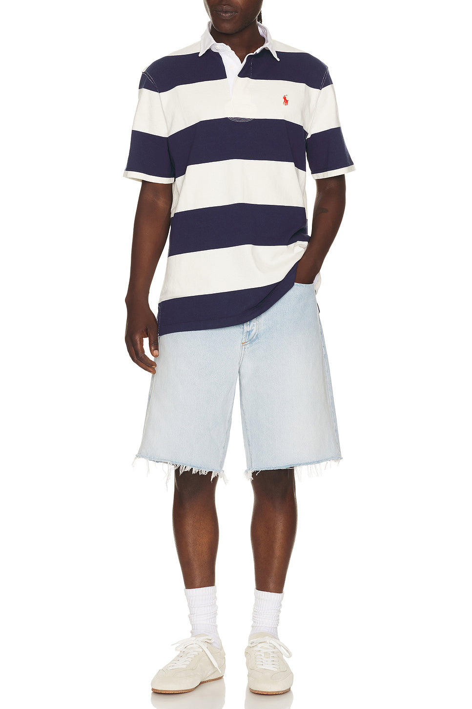 Short Sleeve Jersey Knit Iconic Rugby Polo Stripe