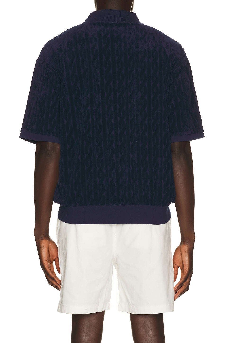 Short Sleeve Cable Terry Johnny Collar Polo