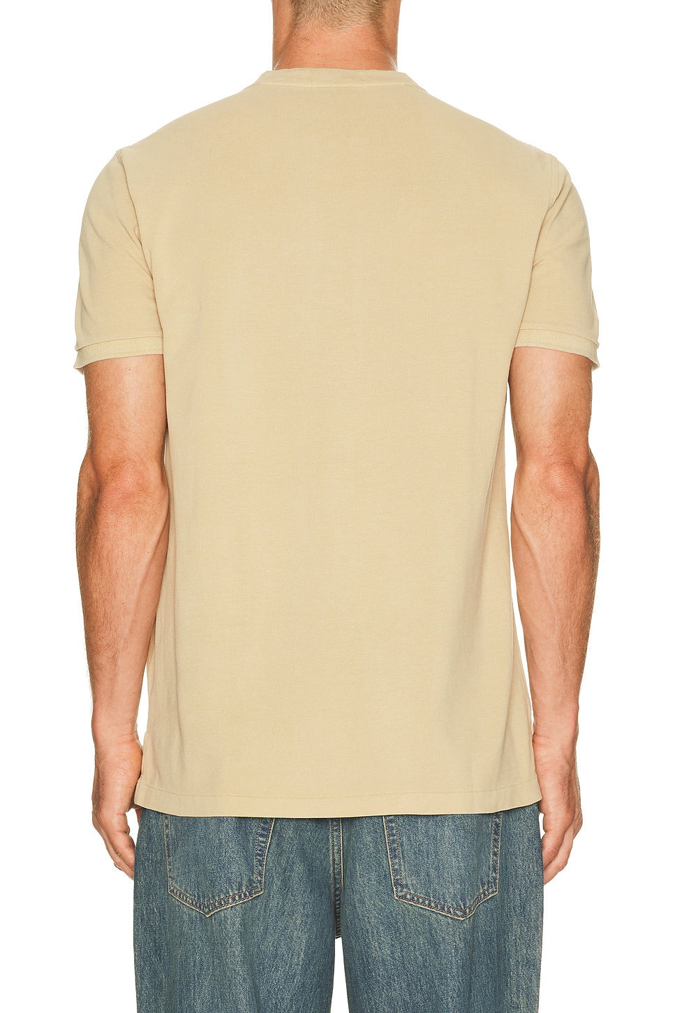 Short Sleeve Garment Dyed Featherweight Mesh Henley T-Shirt