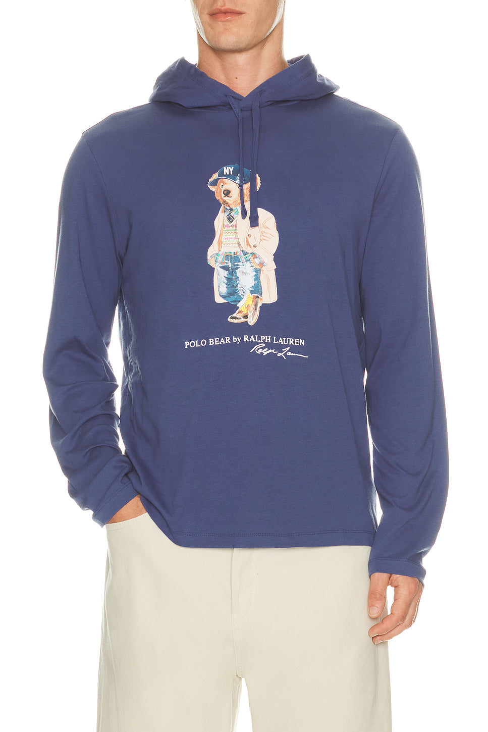 Long Sleeve Jersey Knit Litchfield Bear Graphic T-Shirt with Hood