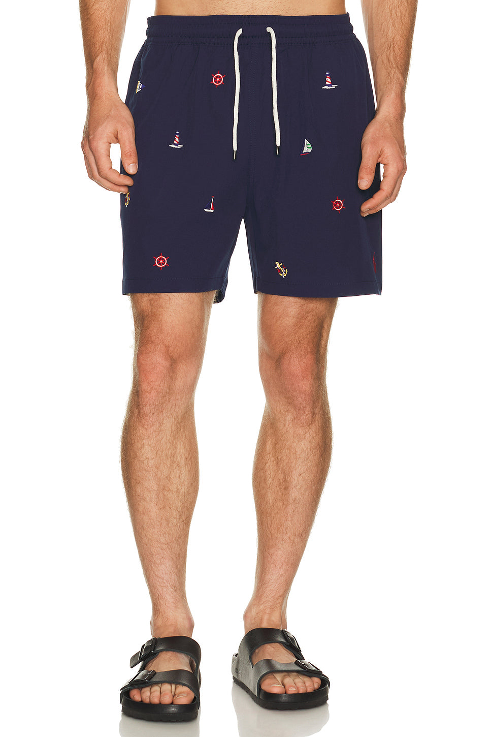 Stretch Polyester Boat All Over Traveler Swim Trunk