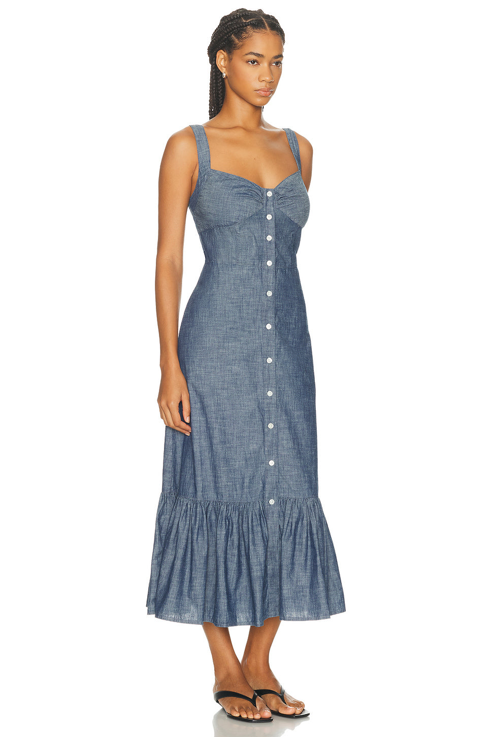 Button Front Midi Dress