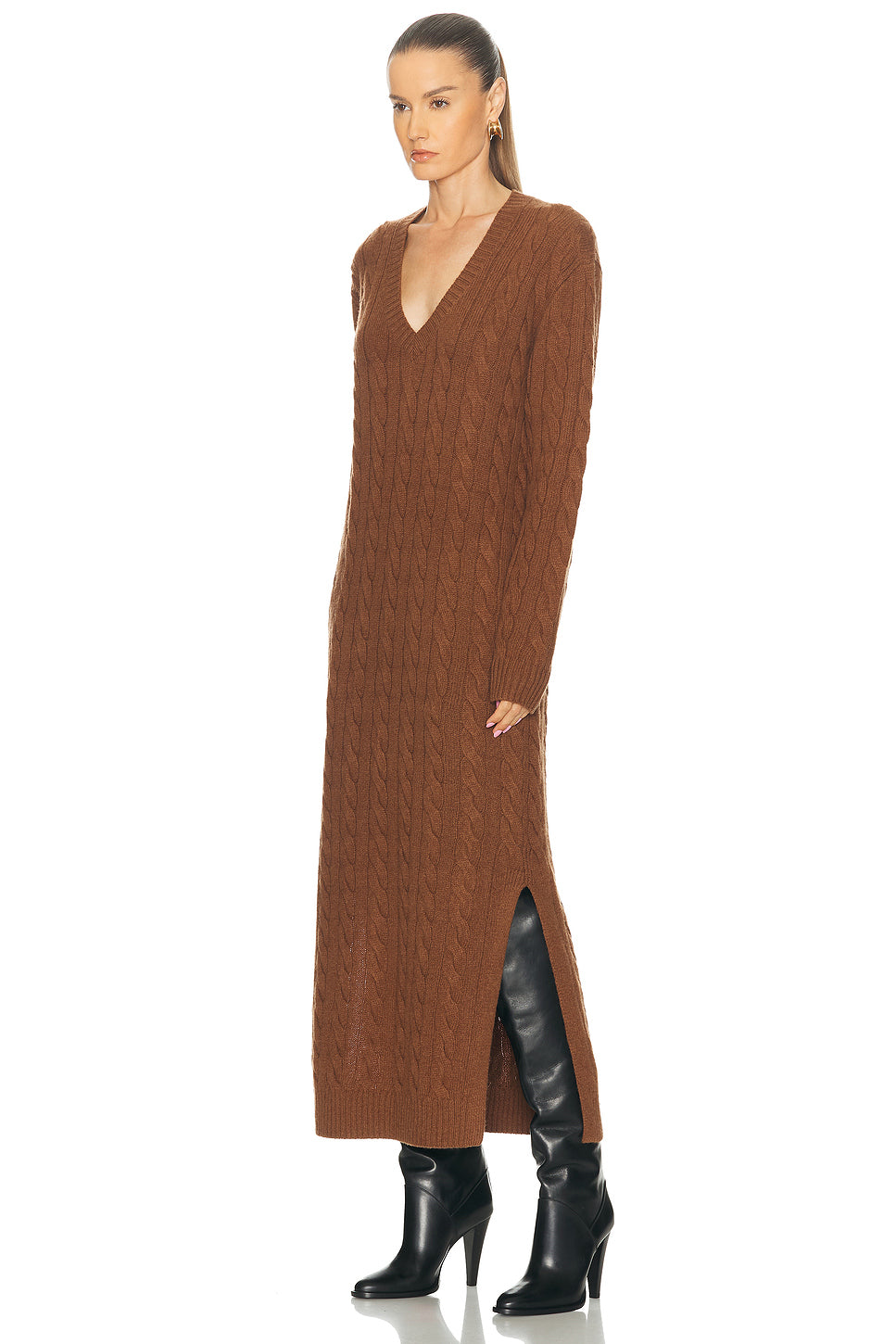 V-Neck Sweater Dress
