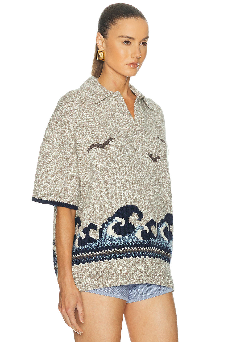 Short Sleeve Polo Sweater