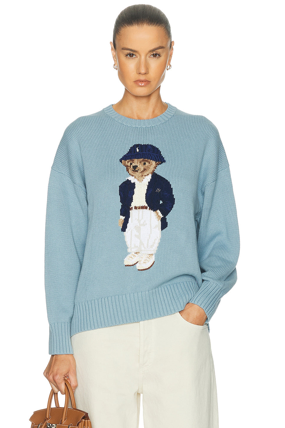 Long Sleeve Bear Crew Neck Sweater