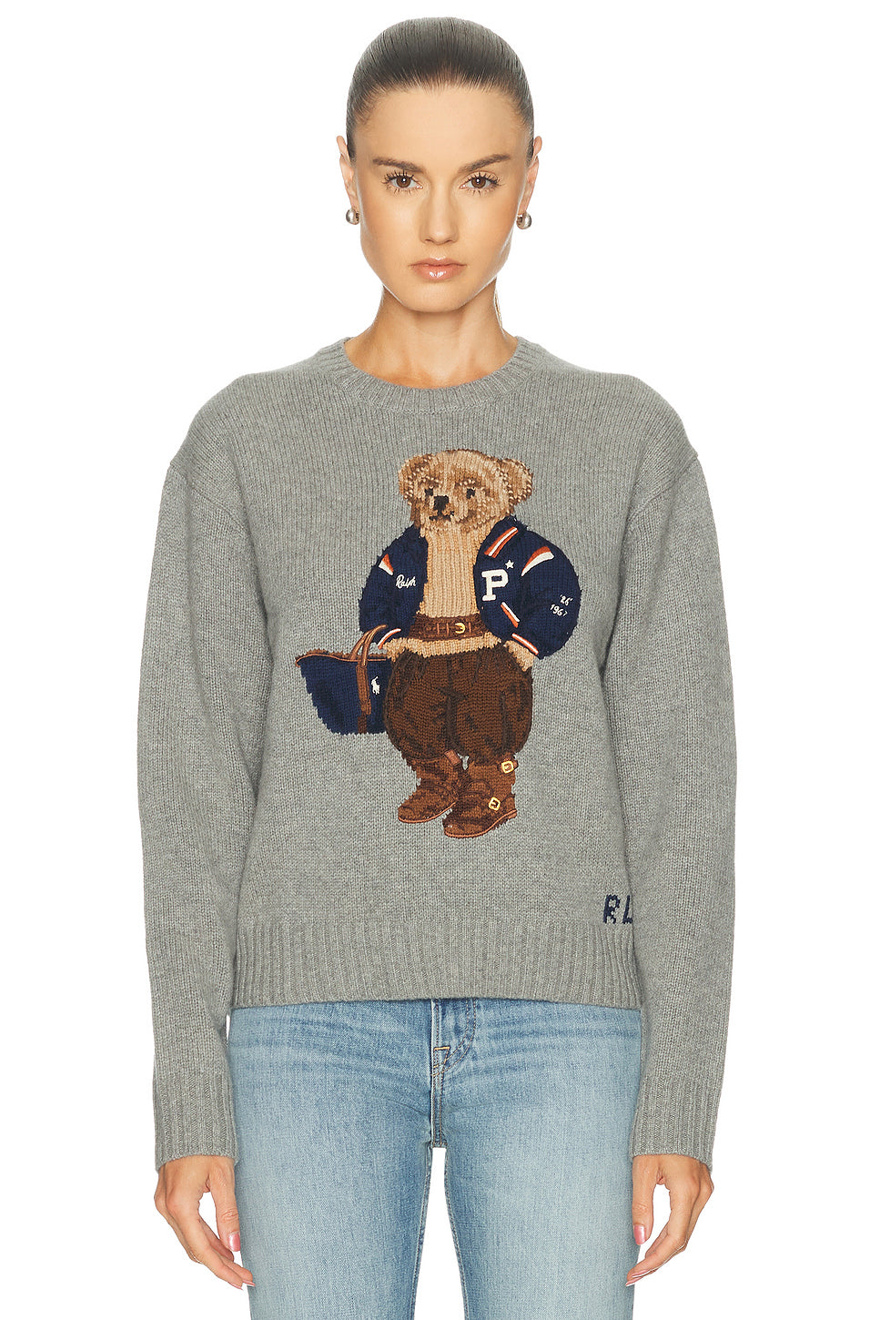 Bear Crewneck Long Sleeve Sweater
