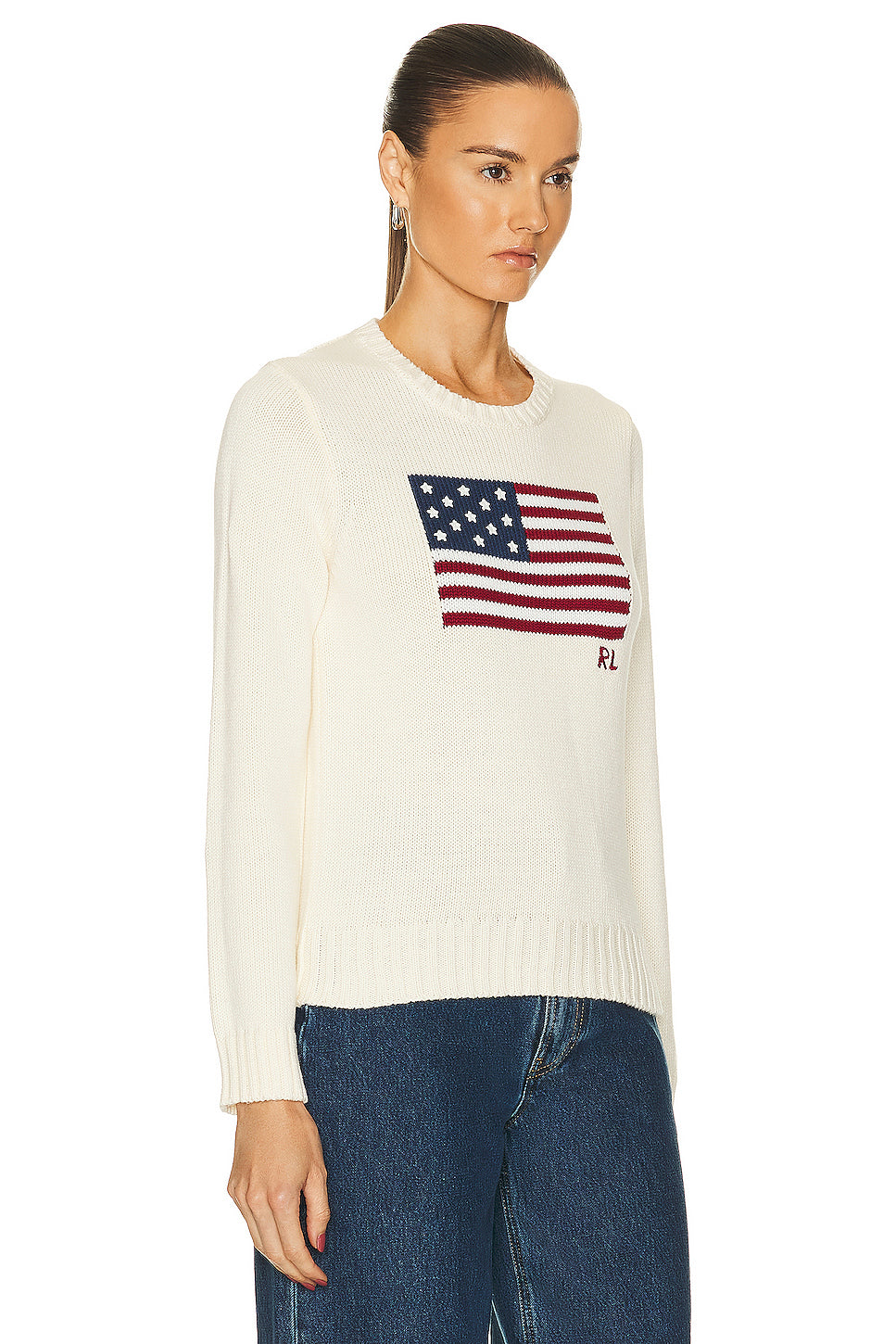 Flag Long Sleeve Pullover Sweater