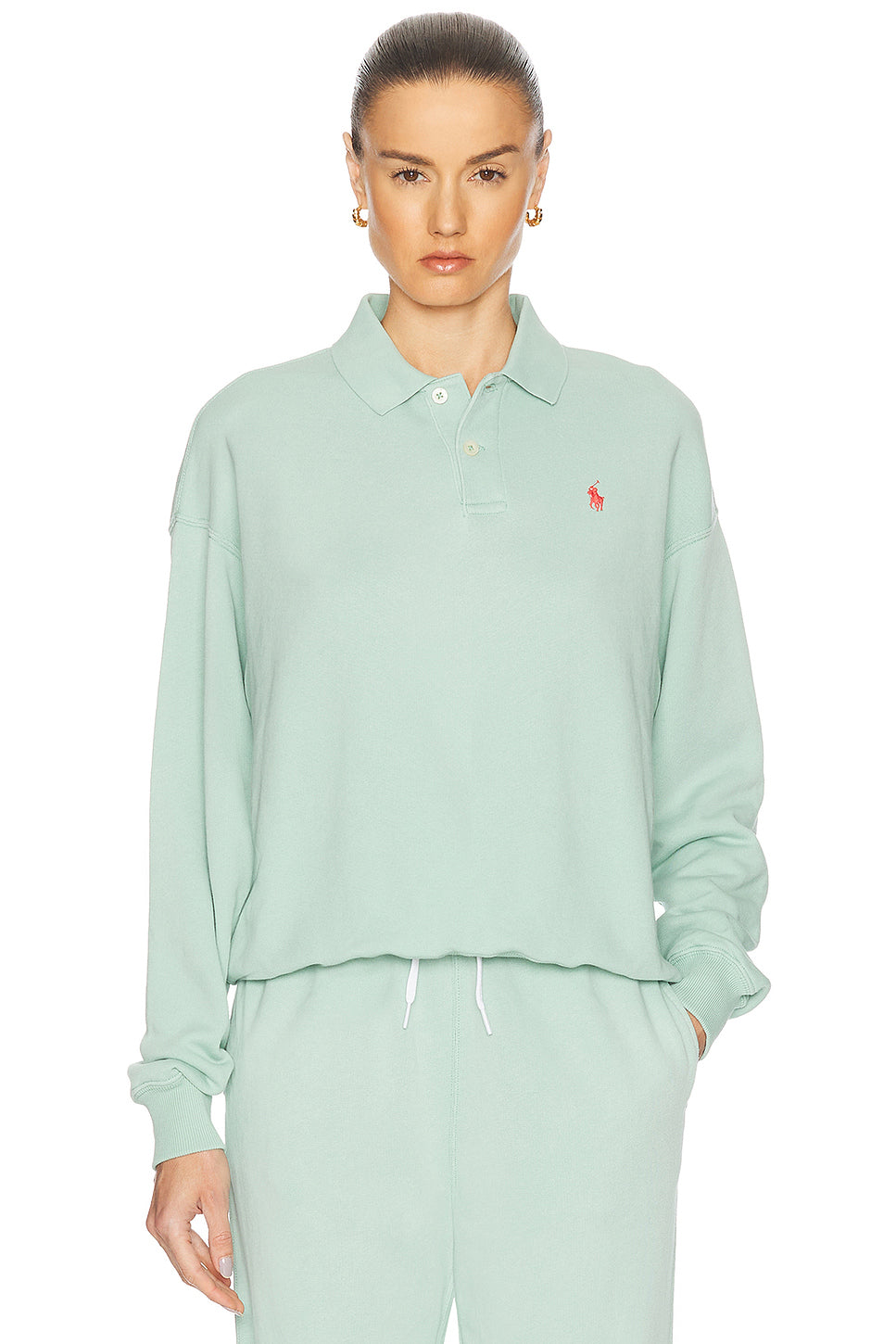 Long Sleeve Polo Sweatshirt
