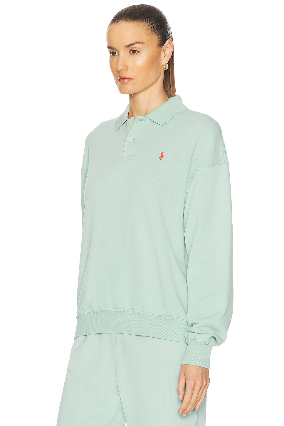 Long Sleeve Polo Sweatshirt