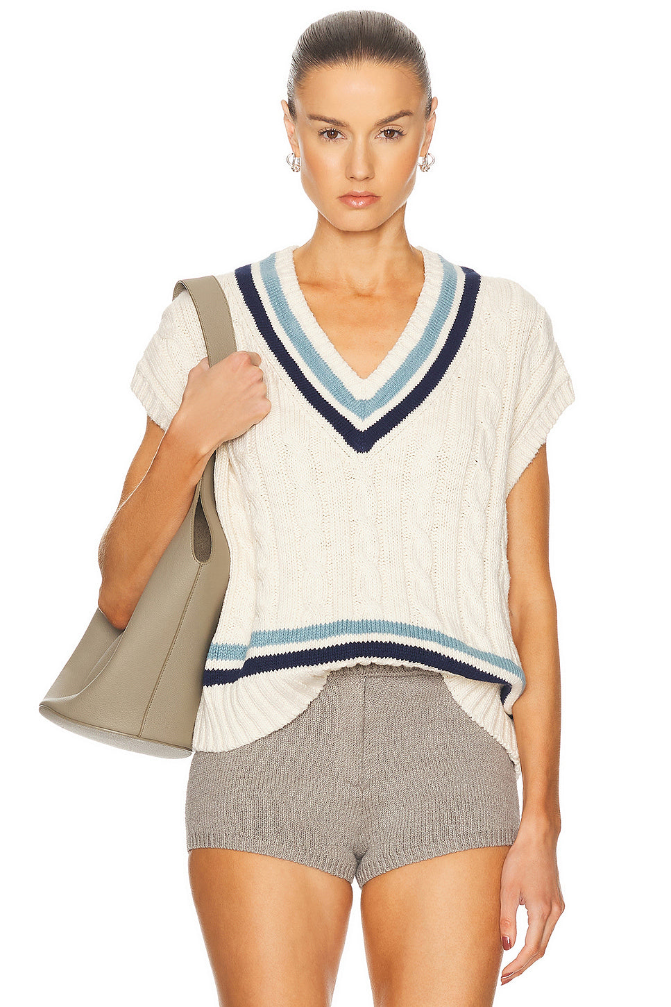 Sleeveless V Neck Pullover Sweater