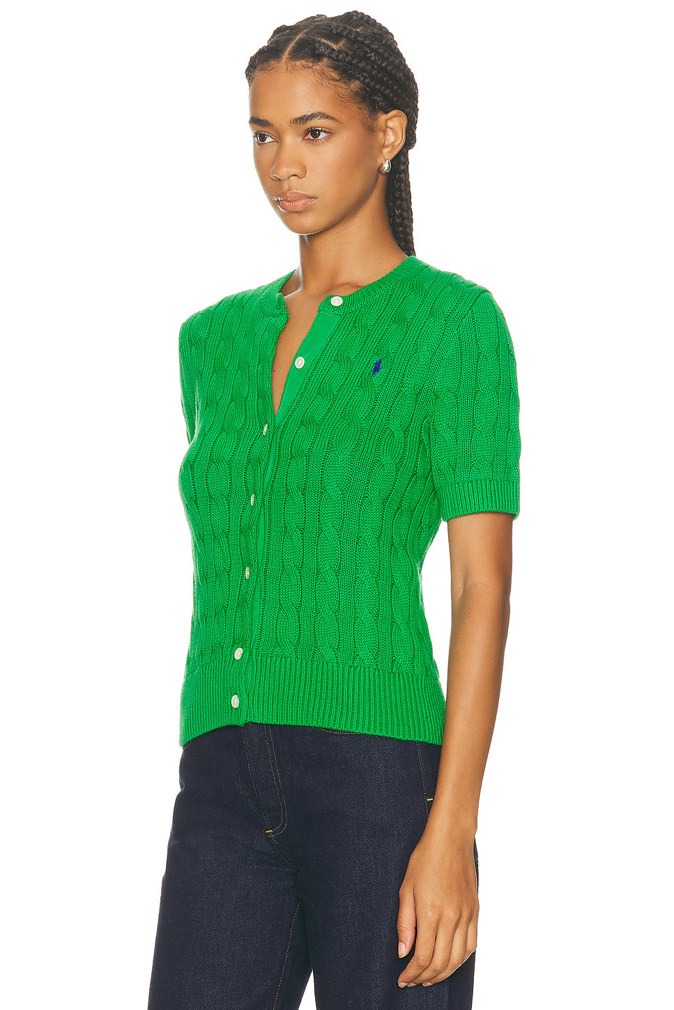Short Sleeve Crewneck Cardigan