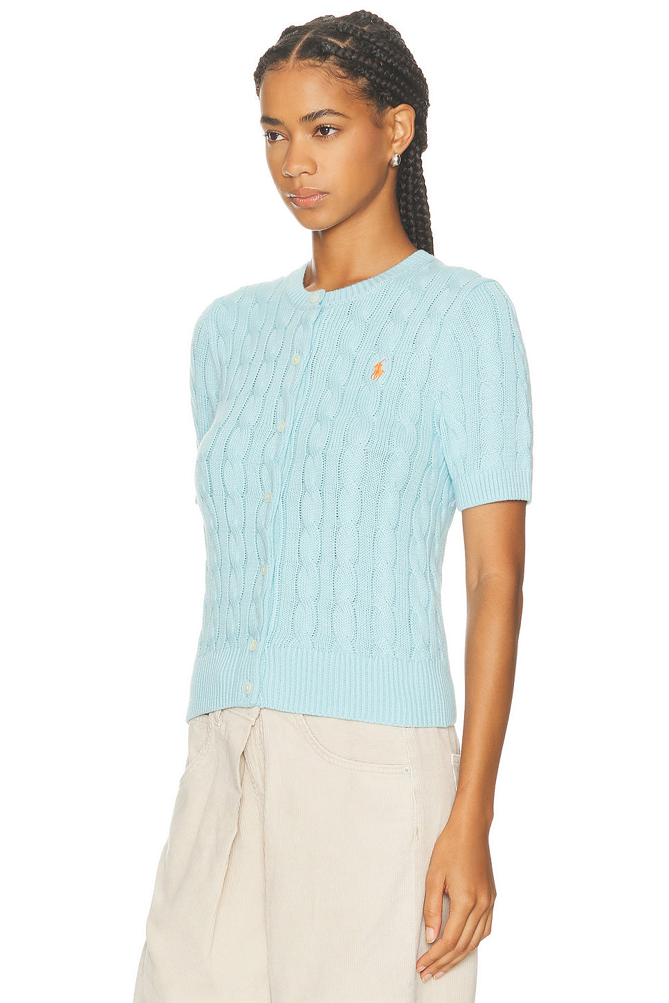 Short Sleeve Crewneck Cardigan