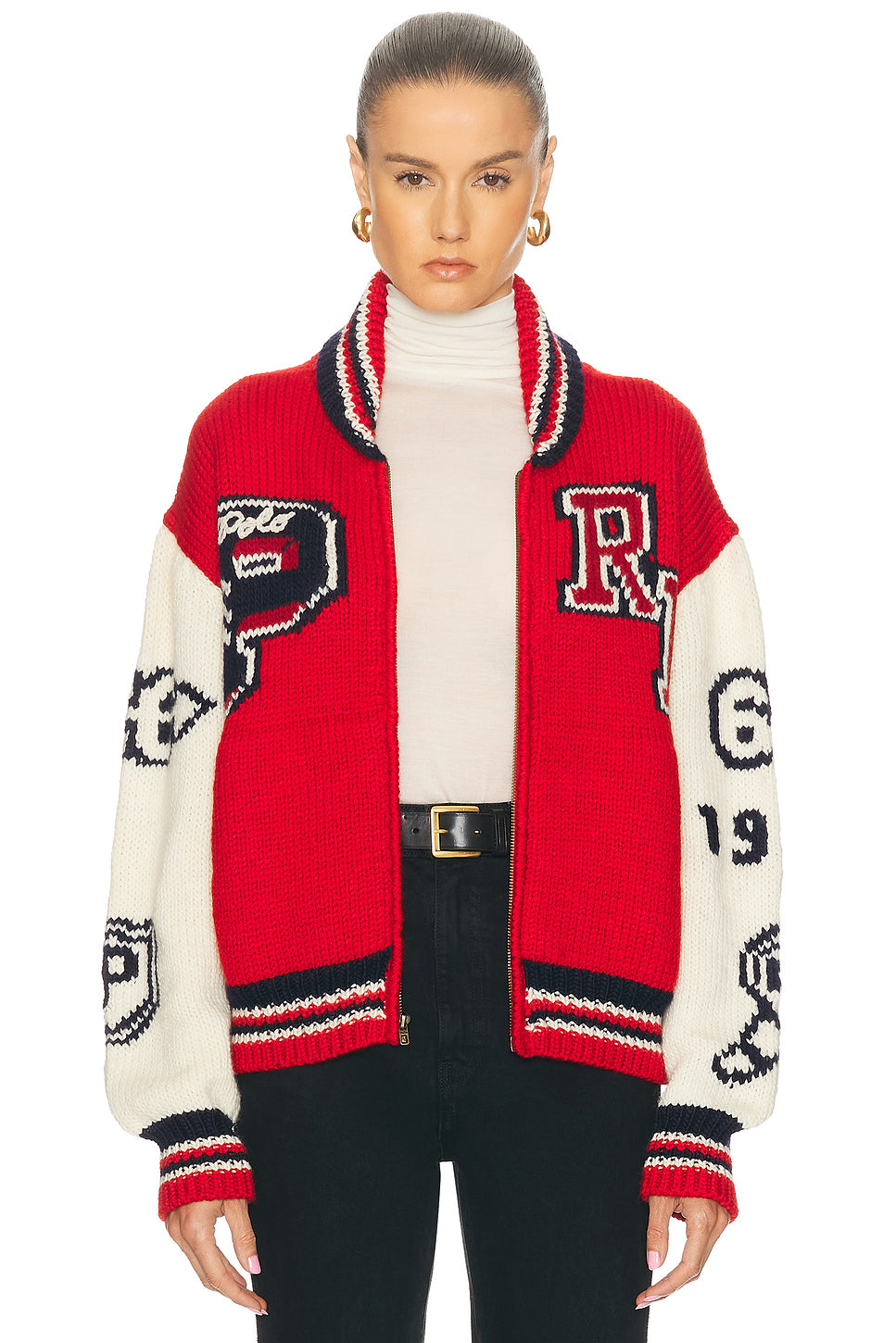 Varsity Zip Up Sweater
