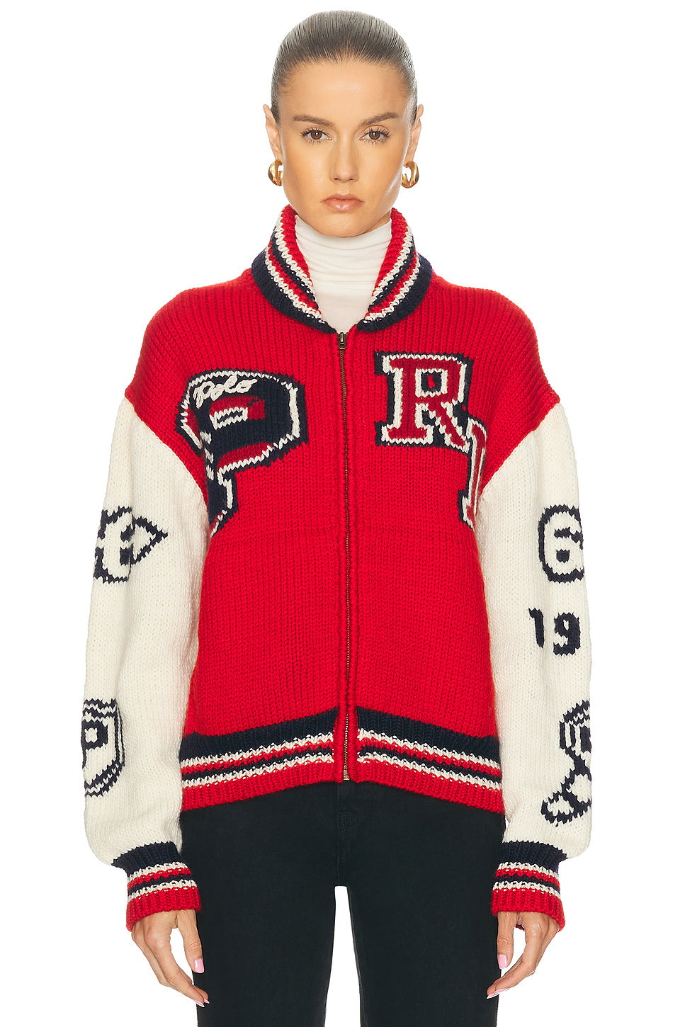 Varsity Zip Up Sweater